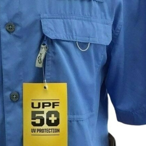 Field Stream Fishing Shirt Mens M Blue UPF 50 S/S SmartCool Rodkeeper - Picture 4 of 9